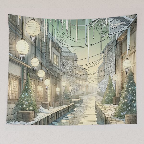 Item preview, Enchanting Winter Lanterns Evening Glow designed and sold by PictorialWhimsy.