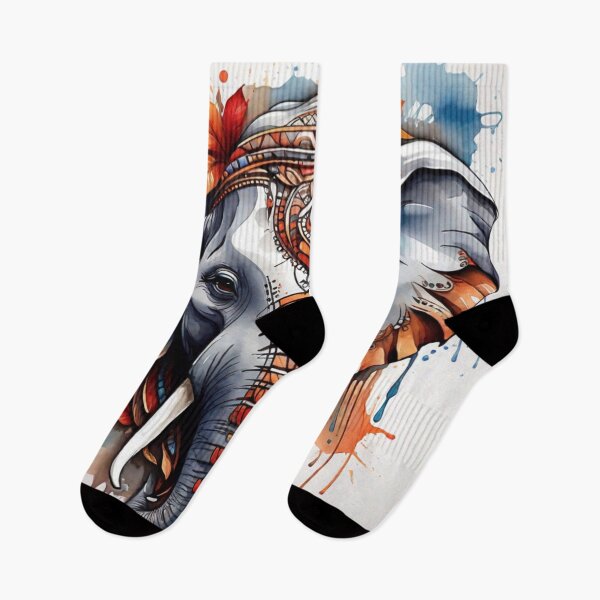 Item preview, Elephant Bird tribal watercolor designed and sold by shokA Design.