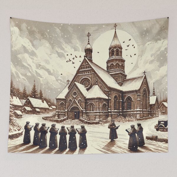 Item preview, Twilight Prayer in a Snow-Covered Sanctuary designed and sold by PictorialWhimsy.