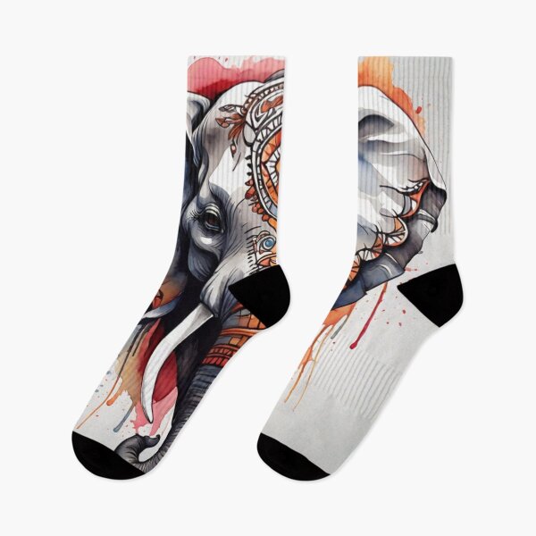 Item preview, Elephant Bird tribal watercolor designed and sold by shokA Design.