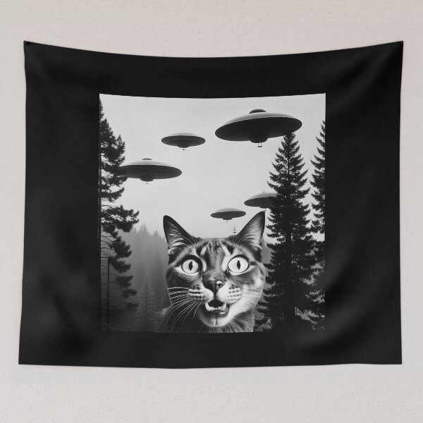 Item preview,  Funny Cats With Alien UFO Spaceship. Funny Cat Lovers designed and sold by ahmed2751989.