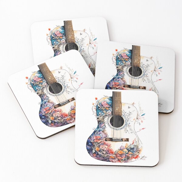Item preview, Colorful Guitar with Flowers: A Work of Art designed and sold by Glamrous.
