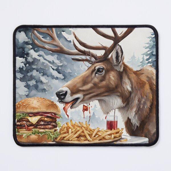 Item preview, Reindeer eating burger designed and sold by Jambonfromage.