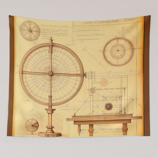 Aperçu de l'œuvre Un vieux dessin d'un astrolabe dans le style de Léonard de Vinci créée et vendue par LanaGustavsson.