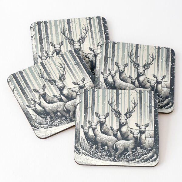 Item preview, Mystic Deer Herd Amongst Silvery Trees designed and sold by PictorialWhimsy.