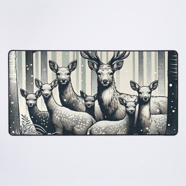 Item preview, Mystic Deer Herd Amongst Silvery Trees designed and sold by PictorialWhimsy.