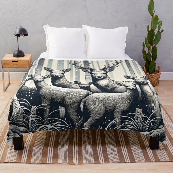 Item preview, Mystic Deer Herd Amongst Silvery Trees designed and sold by PictorialWhimsy.