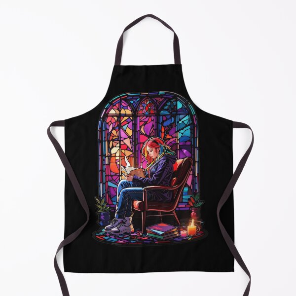 Item preview, Stained Glass Book Aesthetic, Girl Reading Book designed and sold by Desfix.