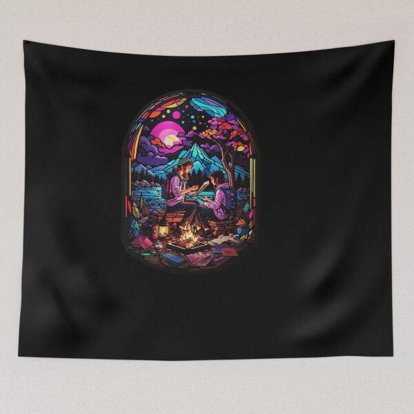 Item preview, Stained Glass Book Aesthetic, Girl Reading Book designed and sold by Desfix.