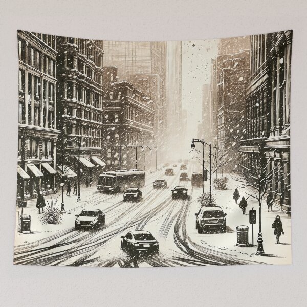 Item preview, Snow-Clad City Serenade at Dawn designed and sold by PictorialWhimsy.