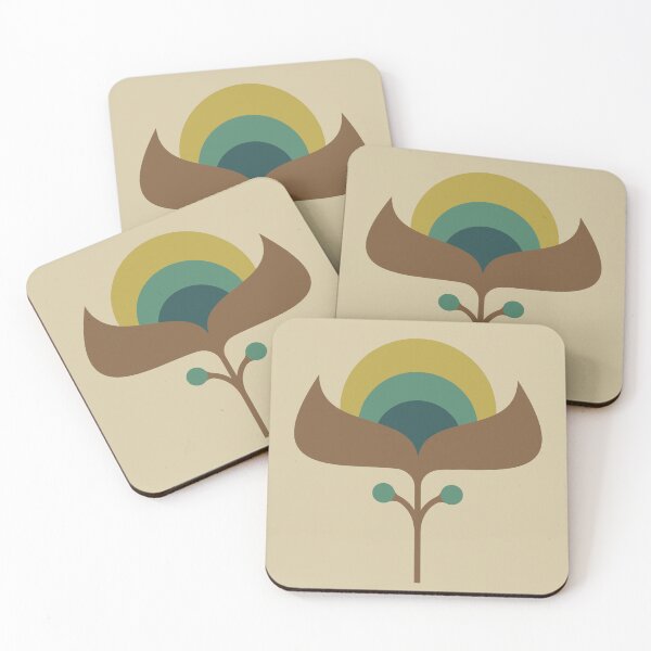 Item preview, KF 0179 F - Vintage Retro 70s Floral Pattern in Brown Green designed and sold by KhakiFinch.