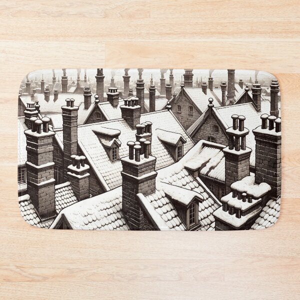 Item preview, Winter's Whisper Above Snowy Gables designed and sold by PictorialWhimsy.