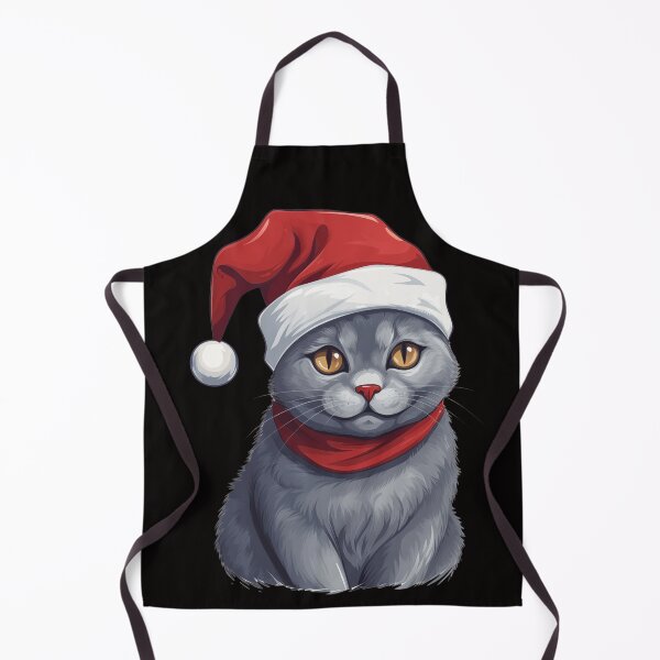 Item preview, A Festive Copper-eyed Russian Blue Cat designed and sold by Nicholson Street Creative.