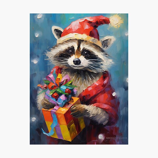 Item preview, Raccoon With Christmas Box designed and sold by TorpStore.