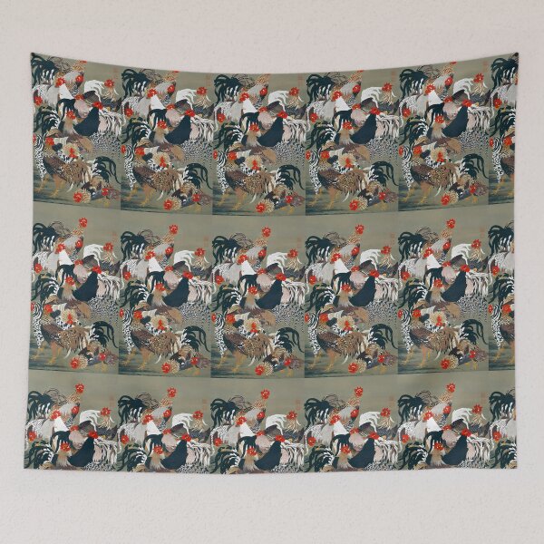 Item preview, Morning Serenade: Ito Jakuchus Ukiyo-e Roosters - Enhanced Edition designed and sold by EmeraldeaArt.