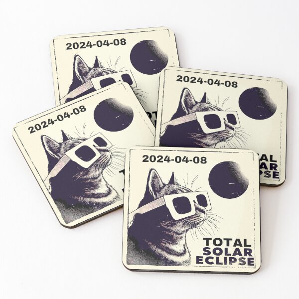 Item preview, Funny Cat Total solar eclipse 2024 designed and sold by TomFrontierArt.