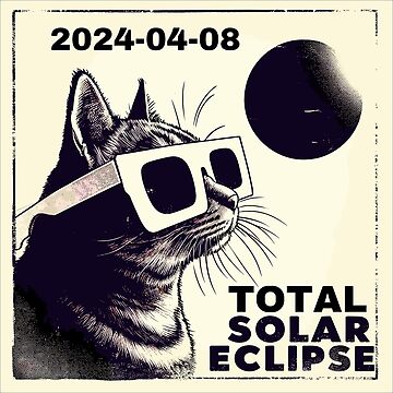 Artwork thumbnail, Funny Cat Total solar eclipse 2024 by TomFrontierArt