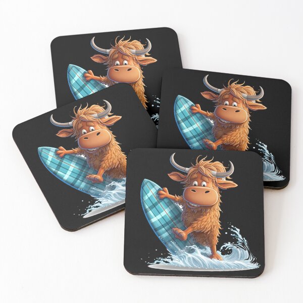 Item preview, Funny highland cow surfs with a lot of fun on the surfboard designed and sold by WallGemsArt.