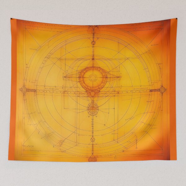 Item preview, An old drawing of an mechanism in the style of Leonardo Da Vinci designed and sold by LanaGustavsson.