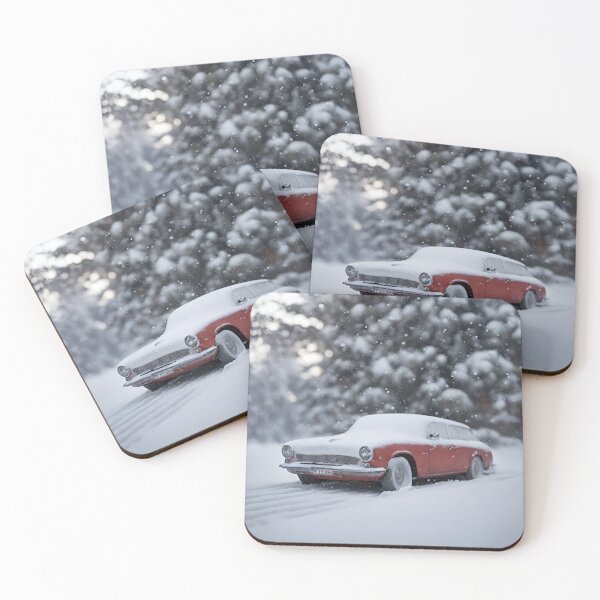 Item preview, Red Car in a Snowy Wonderland, funny, gifts, red, winter,  designed and sold by Ewelina  Niemiec.