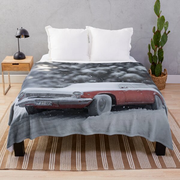 Item preview, Red Car in a Snowy Wonderland, funny, gifts, red, winter, designed and sold by Ewelina Niemiec.