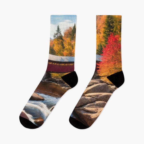 Item preview, Red Covered Bridge - Fall in New England no1 designed and sold by Glenburn Graphics.
