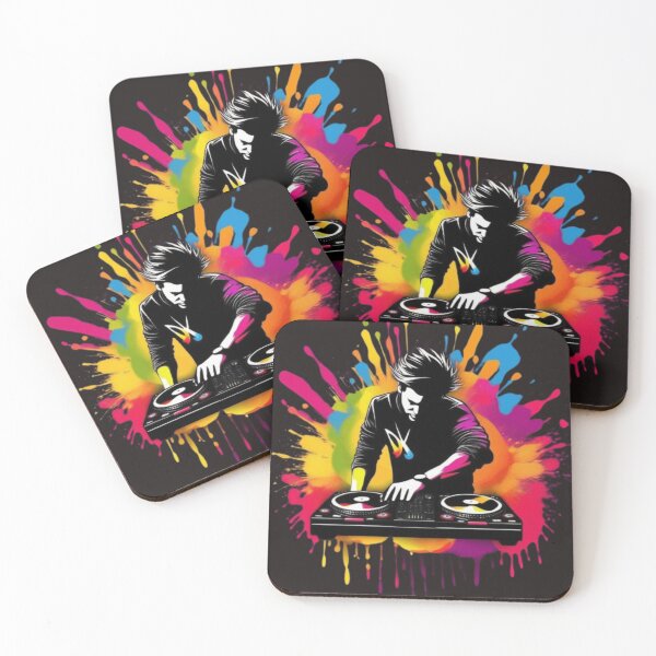 Item preview, DJ logo design with colorful paint. designed and sold by Kulpi6147.