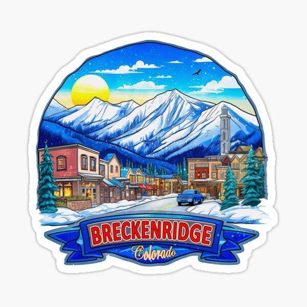 Breckenridge Colorado Sticker Snowboard Blue Retro Sunset Souvenir Win – At  Grandma's Table