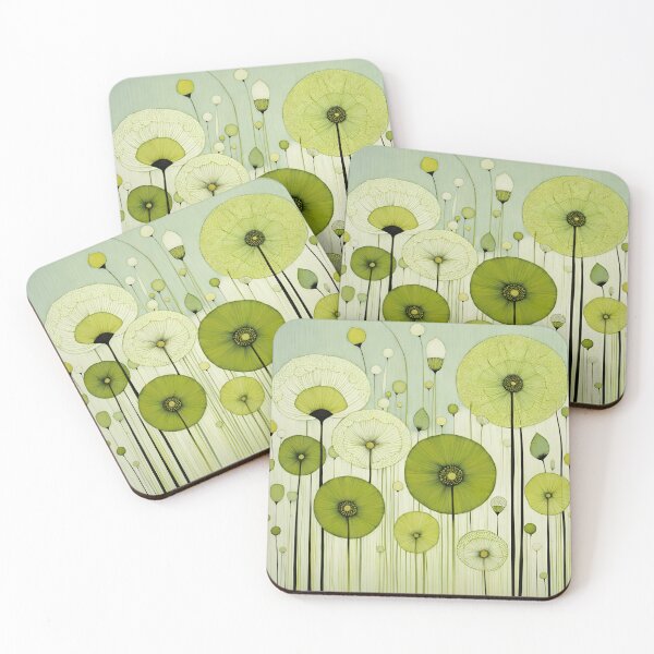 Item preview, Celadon and Chartreuse Flowers  designed and sold by Cathi.