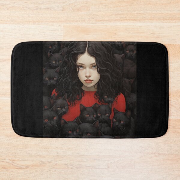 Item preview, A Girl Surrounded by Playful Cats designed and sold by marrychou.