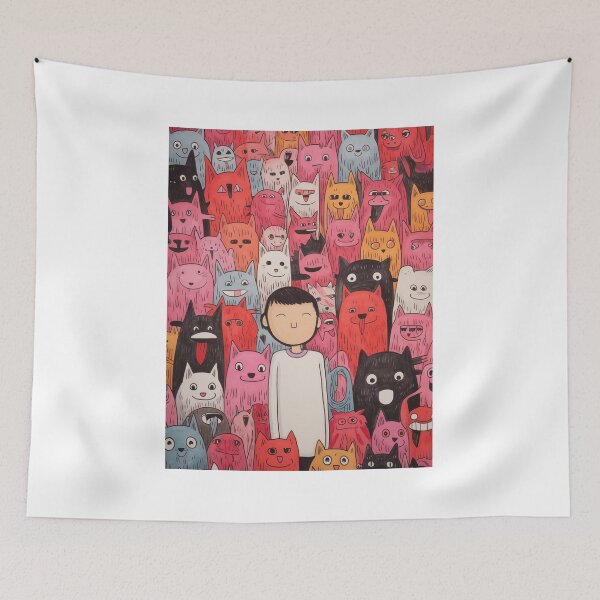 Item preview, A Boy Surrounded by Playful Dogs 1 designed and sold by marrychou.