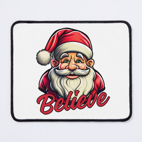 Item preview, Chuckling Santa has  says Believe  on a  white background -Christmas Theme designed and sold by mndesignworx.