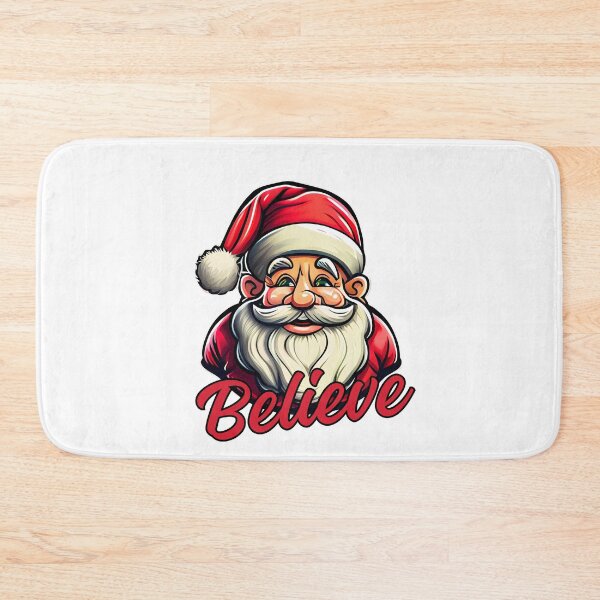 Item preview, Chuckling Santa has  says Believe  on a  white background -Christmas Theme designed and sold by mndesignworx.