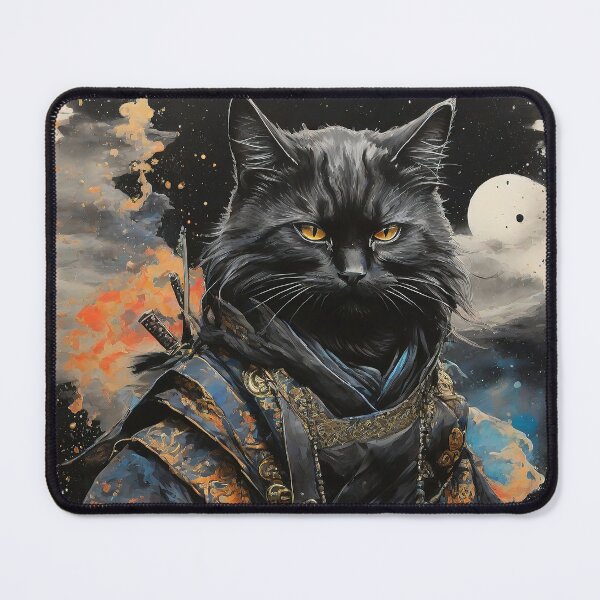 Item preview, Mysterious  Black Cat, Warrior Cat , Cat Samurai designed and sold by MattCollinsShop.
