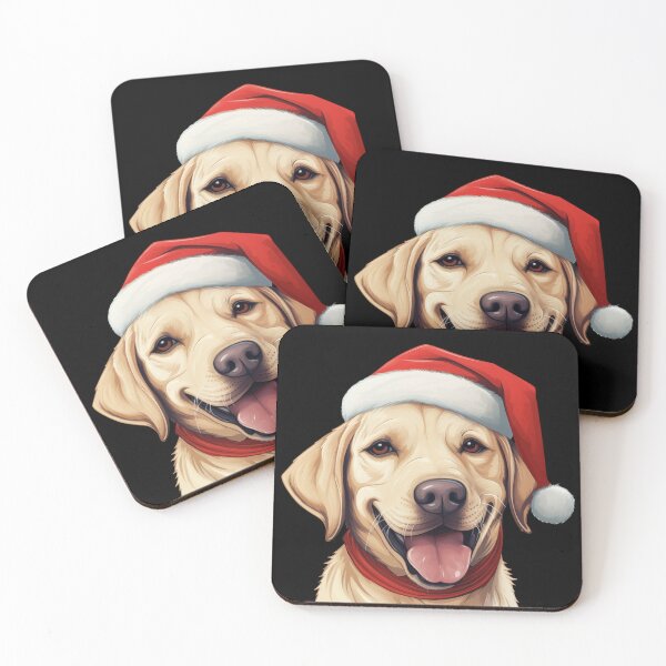 Item preview, A Festive Golden Labrador wearing a red Santa hat designed and sold by Nicholson Street Creative.