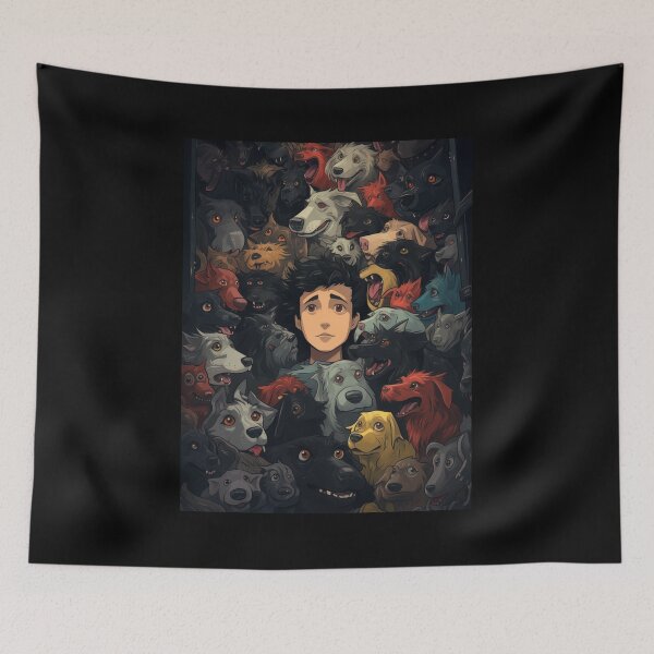 Item preview, A Boy Surrounded by Playful Dogs 3 designed and sold by marrychou.
