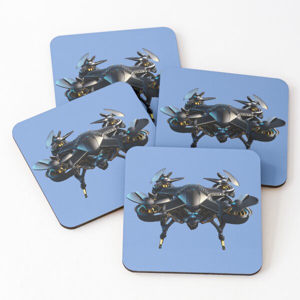 Item preview, Hyperreal Supersonic Quadcopter: Photorealistic Image with Jet Thrusters, Graphene Grating, Mycelium, and 4 Rotors designed and sold by GranitTR.