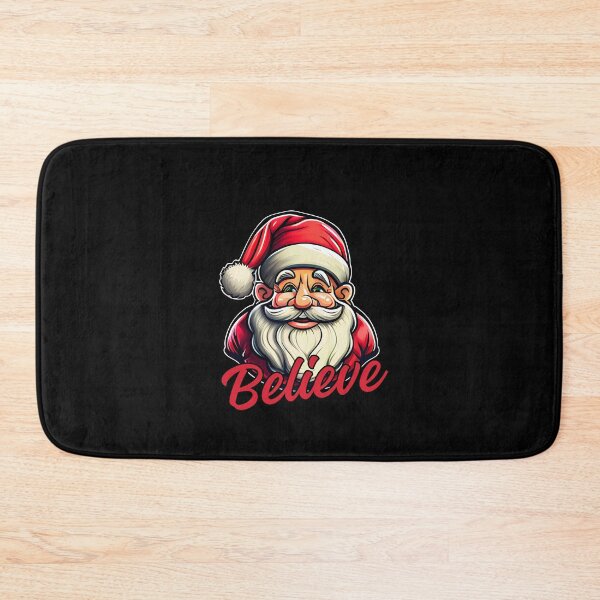 Item preview, Chuckling Santa has  says Believe  on a  black background -Christmas Theme designed and sold by mndesignworx.