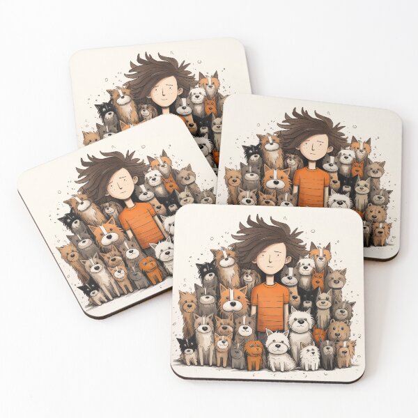 Item preview, A Boy Surrounded by Playful Dogs 4 designed and sold by marrychou.