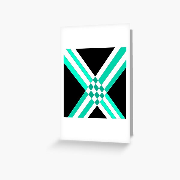 Intersections in turquoise black variation Greeting Card
