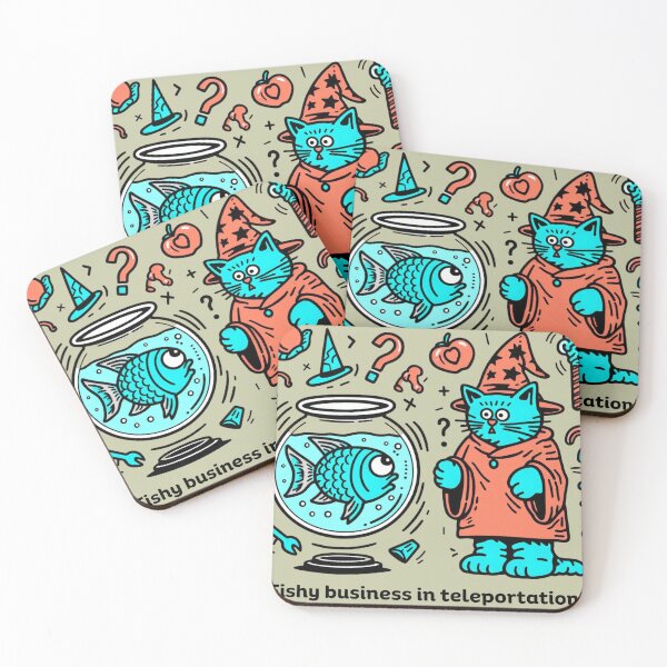 Item preview, Fishy Cat Wizard Teleportation Troubles designed and sold by sharon1210.