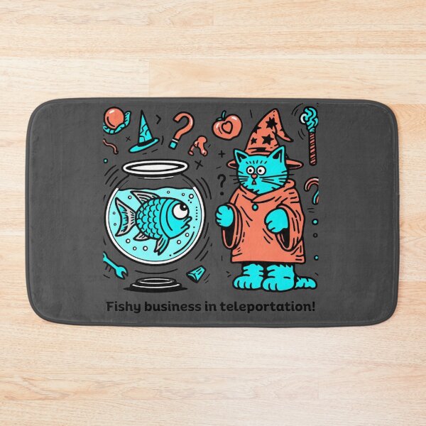 Item preview, Fishy Cat Wizard Teleportation Troubles designed and sold by sharon1210.