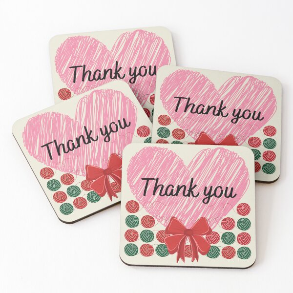 Item preview, Thank you with knitting pink heart designed and sold by Rbnano.