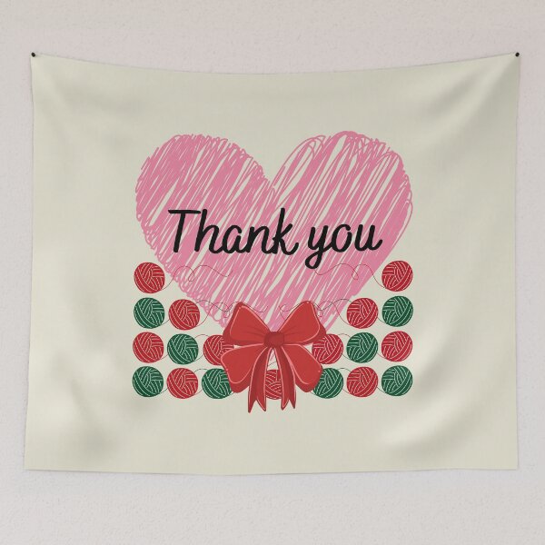 Item preview, Thank you with knitting pink heart designed and sold by Rbnano.