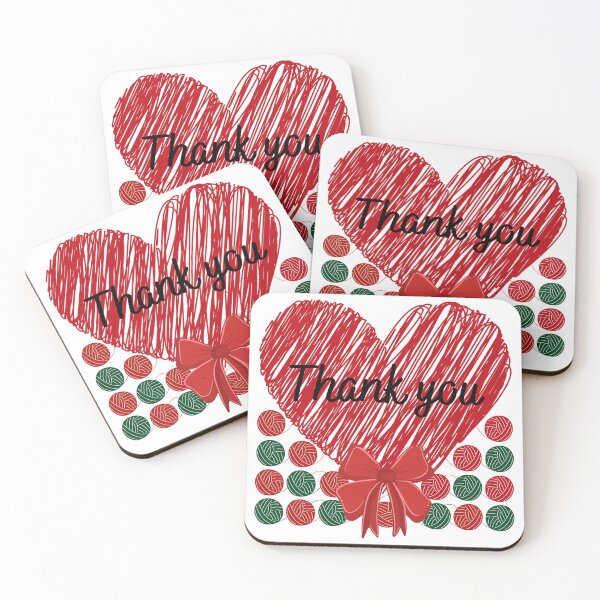Item preview, Thank you with red knitting heart designed and sold by Rbnano.
