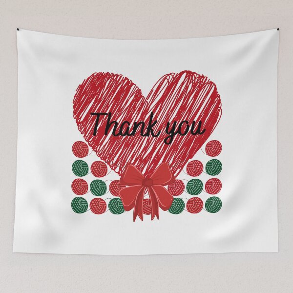 Item preview, Thank you with red knitting heart designed and sold by Rbnano.