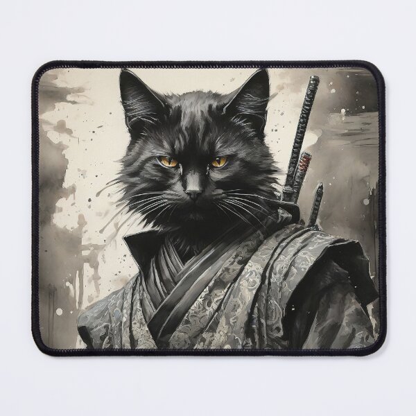 Item preview, Mysterious  Black Cat, Warrior Cat , Cat Samurai designed and sold by MattCollinsShop.