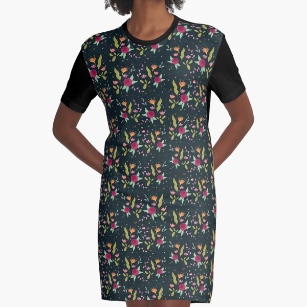 Lau ilustra - Primavera Contrastada Graphic T-Shirt Dress