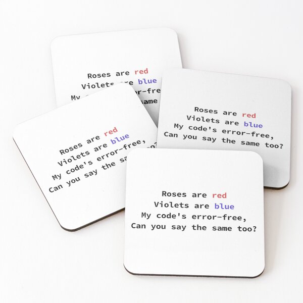 Item preview, Funny programming poem for coders Roses Are Red Violets Are Blue My Code's Error-Free designed and sold by yoshra.