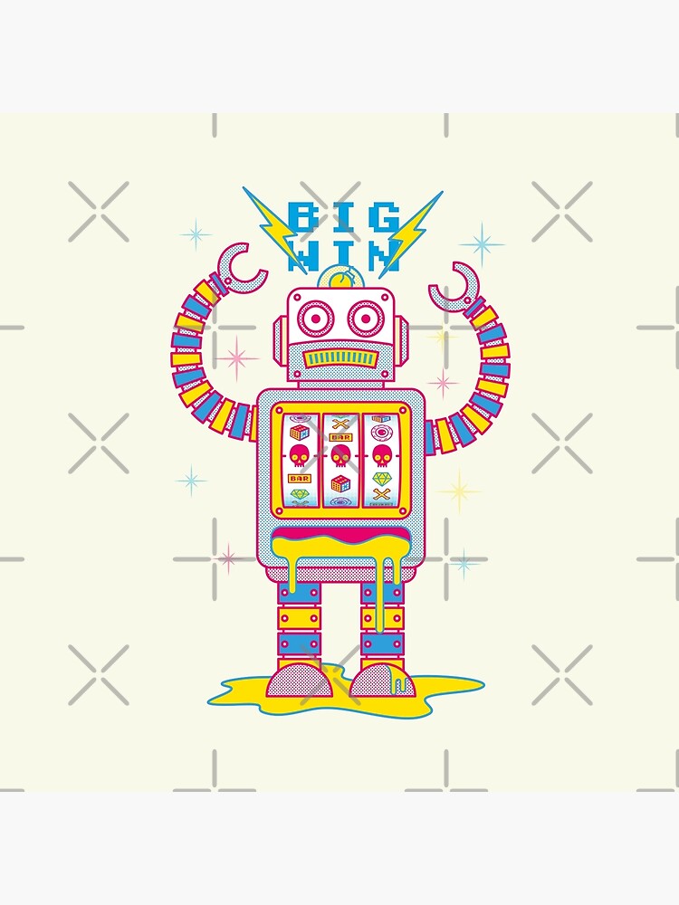 Thumbnail 4 of 4, Metal Print, Vegasbot 7000 designed and sold by quick-brown-fox.